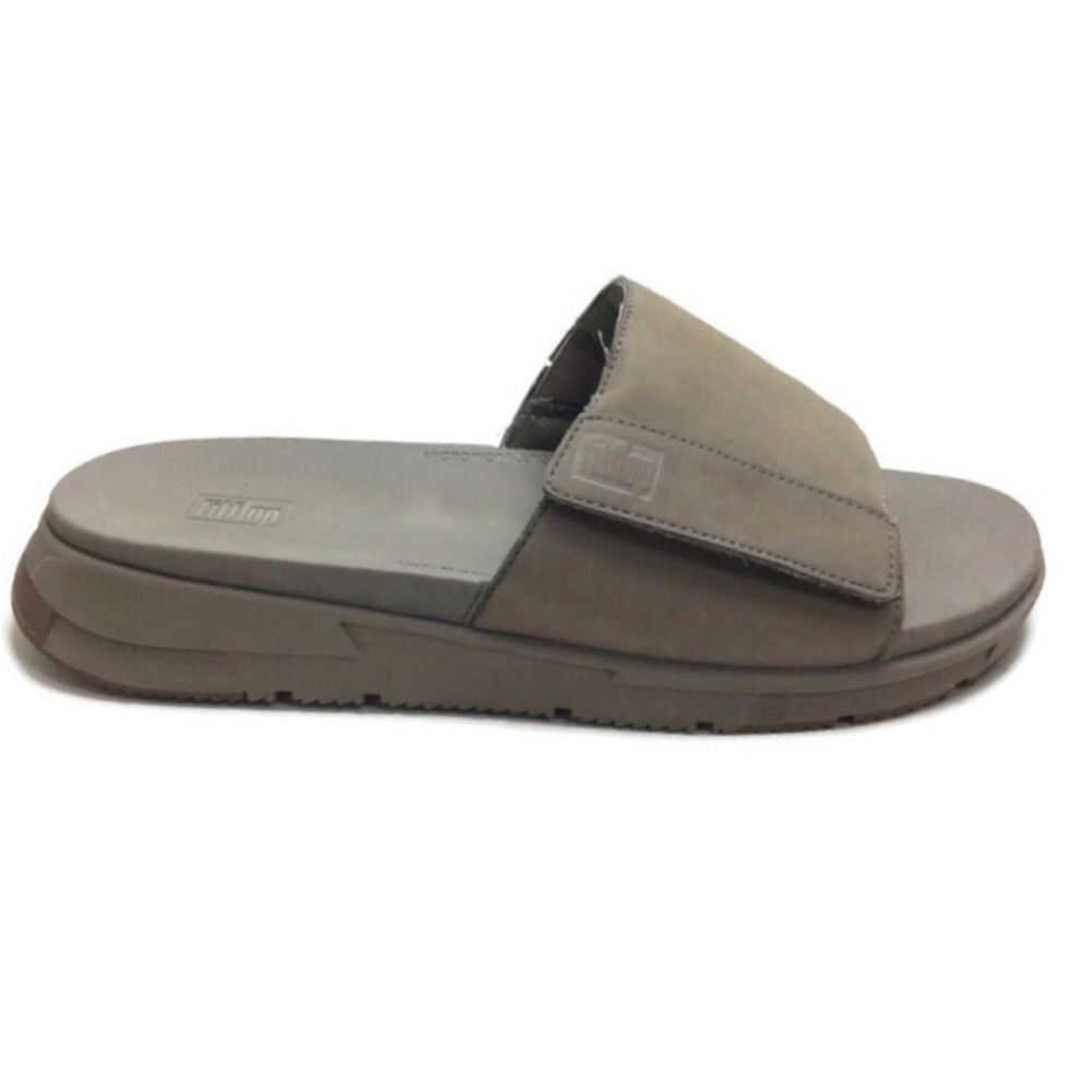 FitFlop X33 Sporty Timberwolf Leather Men’s Slide Sandals Size 8